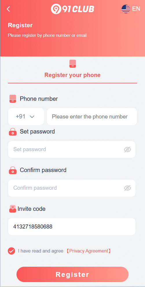 91 Club Signup Process